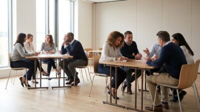 Groupe d adultes motivés en formation professionnelle