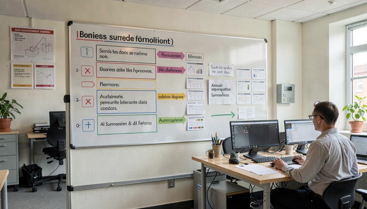 Tableau de bord IA avec processus commerciaux automatisés dans une PME